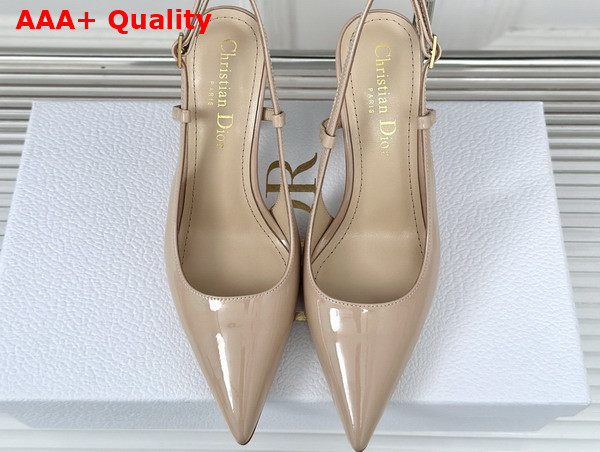 Dior Tribales Slingback Pump in Nude Patent Calfskin Replica