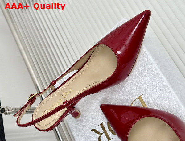 Dior Tribales Slingback Pump in Red Patent Calfskin Replica