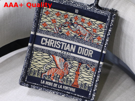 Dior Vertical Dior Book Tote Tarot Embroidered Canvas Bag Replica