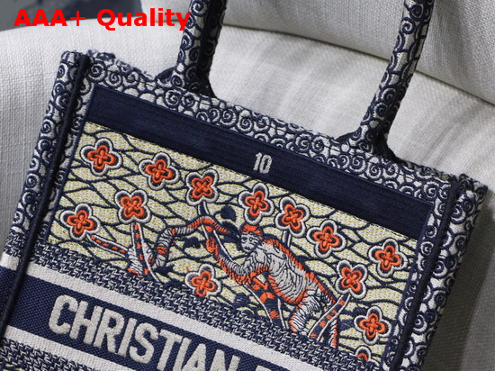 Dior Vertical Dior Book Tote Tarot Embroidered Canvas Bag Replica