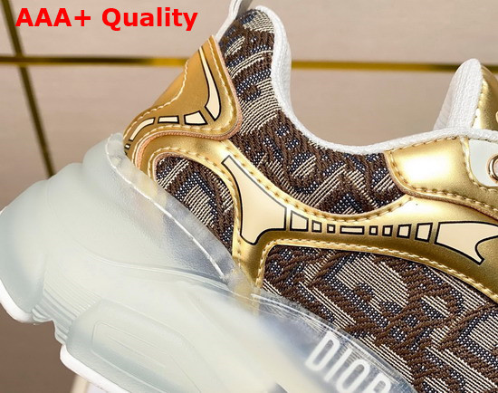 Dior Vibe Sneaker Coffee Dior Oblique Jacquard Canvas and Gold Calfskin Replica
