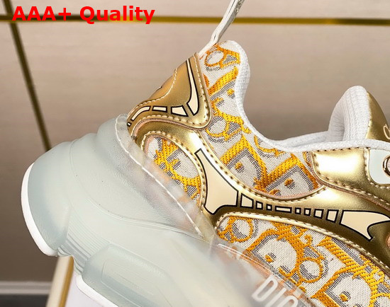 Dior Vibe Sneaker Gold Dior Oblique Jacquard Canvas and Calfskin Replica