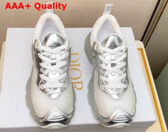 Dior Vibe Sneaker White Mesh and Silver Tone Technical Fabric Replica
