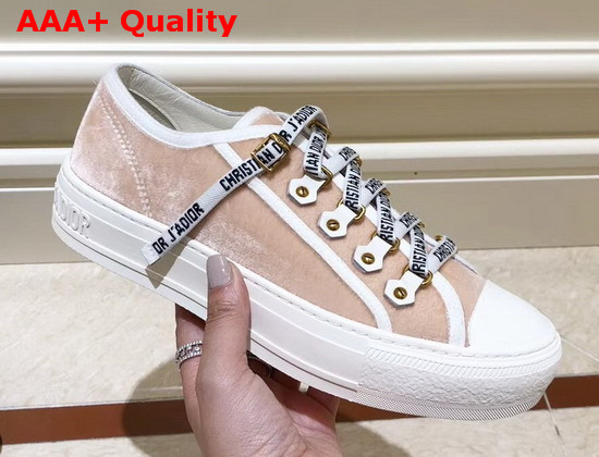 Dior Walk N Dior Low Top Trainer in Nude Velvet with Christian Dior Jadior Laces Replica
