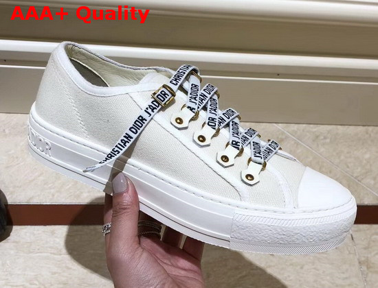 Dior Walk N Dior Low Top Trainer in White Canvas with Christian Dior Jadior Laces Replica