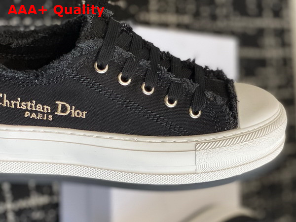 Dior Walk N Dior Platform Sneaker Black Fringed Cotton Canvas with Embroideries Replica