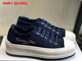 Dior Walk N Dior Platform Sneaker Blue Fringed Cotton Canvas with Embroideries Replica