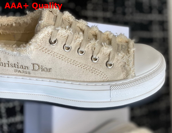 Dior Walk N Dior Platform Sneaker Ecru Fringed Cotton Canvas with Embroideries Replica