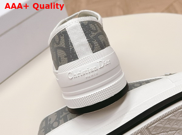 Dior Walk N Dior Platform Sneaker Gray Calfskin Textured with Dior Oblique Motif and Embroidered Cotton Replica
