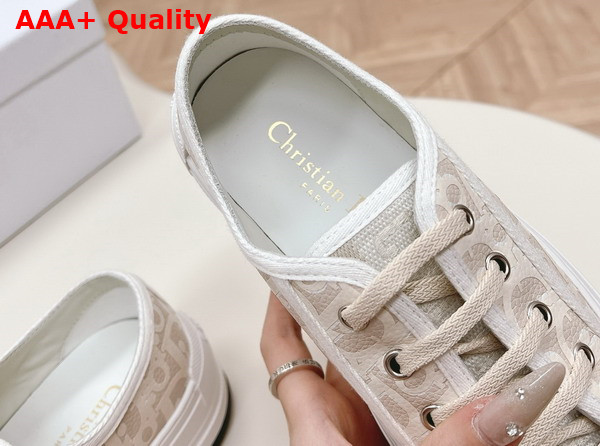 Dior Walk N Dior Platform Sneaker White Calfskin Textured with Dior Oblique Motif and Embroidered Cotton Replica