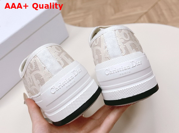 Dior Walk N Dior Platform Sneaker White Calfskin Textured with Dior Oblique Motif and Embroidered Cotton Replica