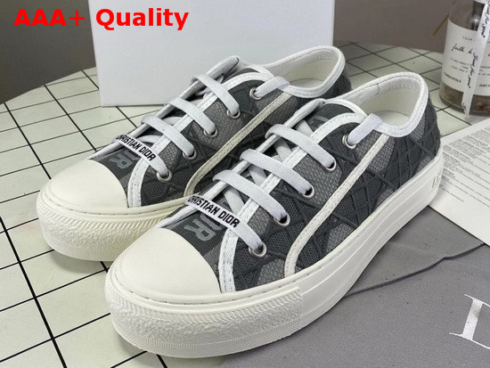 Dior Walk n Dior Sneaker Gray Cannage Embroidered Metalllic Cotton Replica