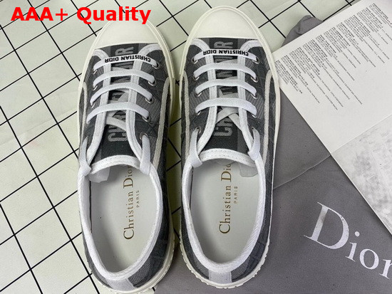 Dior Walk n Dior Sneaker Gray Cannage Embroidered Metalllic Cotton Replica