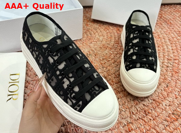 Dior Walk n Dior Sneaker in Black Dior Oblique Embroidered Mesh Replica
