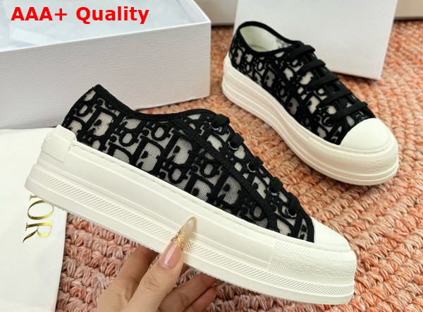 Dior Walk n Dior Sneaker in Black Dior Oblique Embroidered Mesh Replica