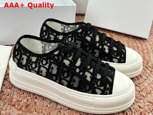 Dior Walk n Dior Sneaker in Black Dior Oblique Embroidered Mesh Replica