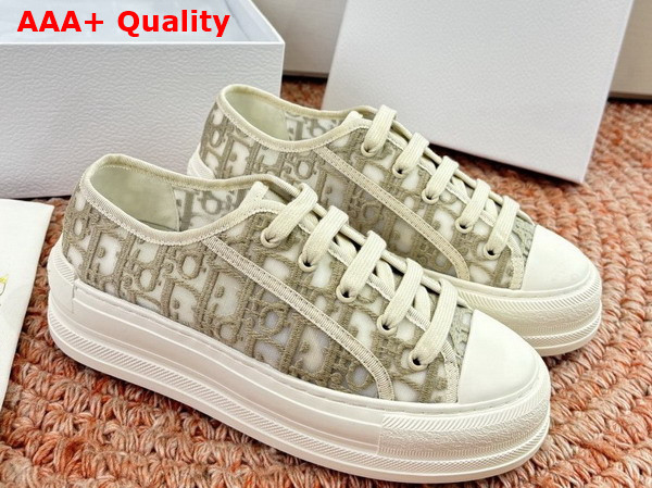 Dior Walk n Dior Sneaker in Gray Dior Oblique Embroidered Mesh Replica