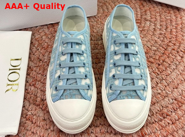 Dior Walk n Dior Sneaker in Ice Blue Dior Oblique Embroidered Mesh Replica