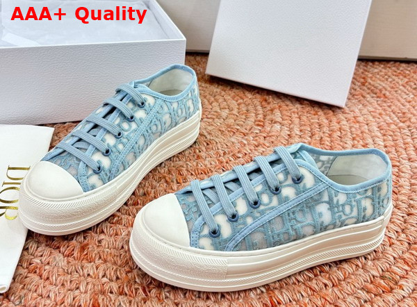 Dior Walk n Dior Sneaker in Ice Blue Dior Oblique Embroidered Mesh Replica