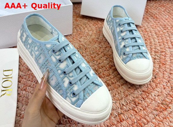Dior Walk n Dior Sneaker in Ice Blue Dior Oblique Embroidered Mesh Replica