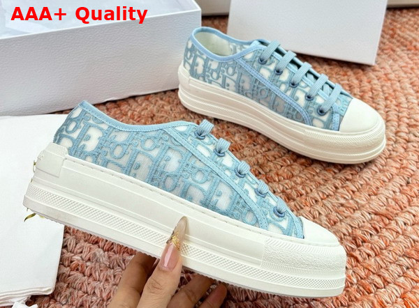 Dior Walk n Dior Sneaker in Ice Blue Dior Oblique Embroidered Mesh Replica