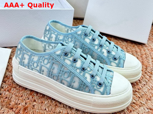 Dior Walk n Dior Sneaker in Ice Blue Dior Oblique Embroidered Mesh Replica