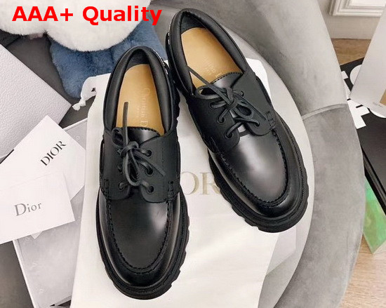 Dior Walker Boat Shoe Black Rubber and Calfskin Replica