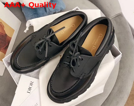 Dior Walker Boat Shoe Black Rubber and Calfskin Replica