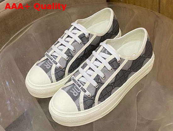 Dior WalknDior Sneaker Gray Denim with Cannage Embroidery Replica