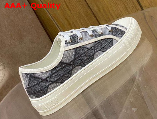 Dior WalknDior Sneaker Gray Denim with Cannage Embroidery Replica