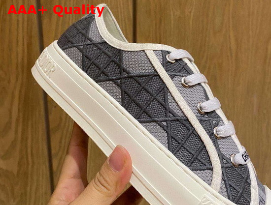 Dior WalknDior Sneaker Gray Denim with Cannage Embroidery Replica