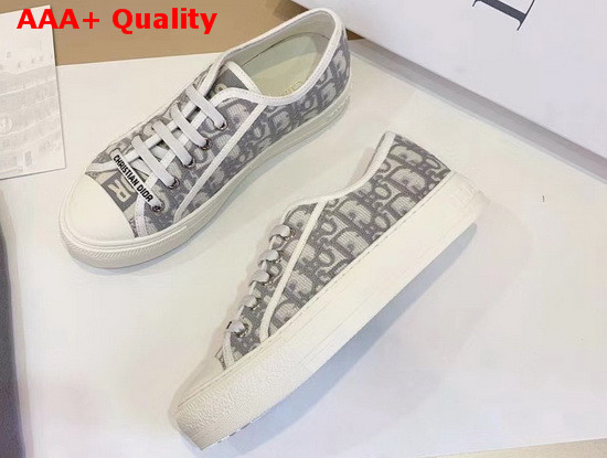 Dior WalknDior Sneaker Gray Dior Oblique Embroidered Cotton Replica