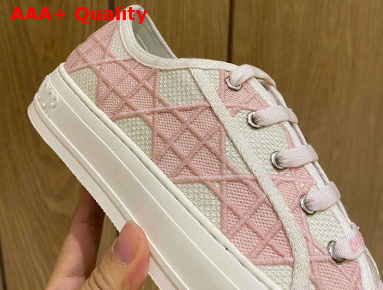 Dior WalknDior Sneaker Pink Denim with Cannage Embroidery Replica