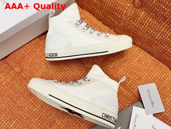 Dior WalknDior Technical Knit Mid Top Sneaker in White Replica