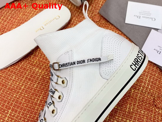 Dior WalknDior Technical Knit Mid Top Sneaker in White Replica