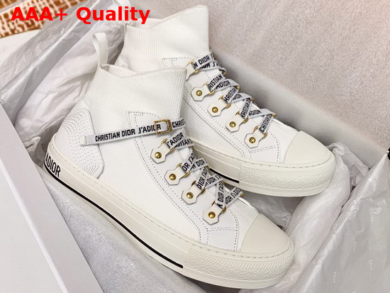 Dior WalknDior Technical Knit Mid Top Sneaker in White Replica