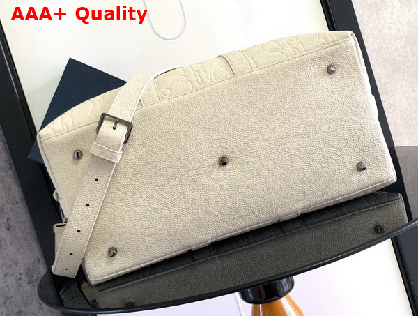Dior Weekender 40 Beige Dior Gravity Outline Leather and Beige Grained Calfskin Replica