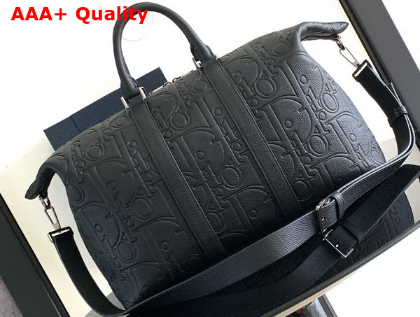 Dior Weekender 40 Black Dior Gravity Leather and Black Grained Calfskin Replica