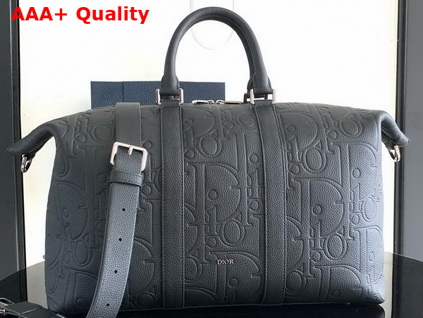 Dior Weekender 40 Black Dior Gravity Leather and Black Grained Calfskin Replica