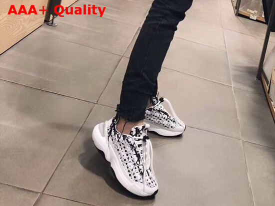 Dior White Dior Oblique B24 Sneaker with Cannage Motif Replica