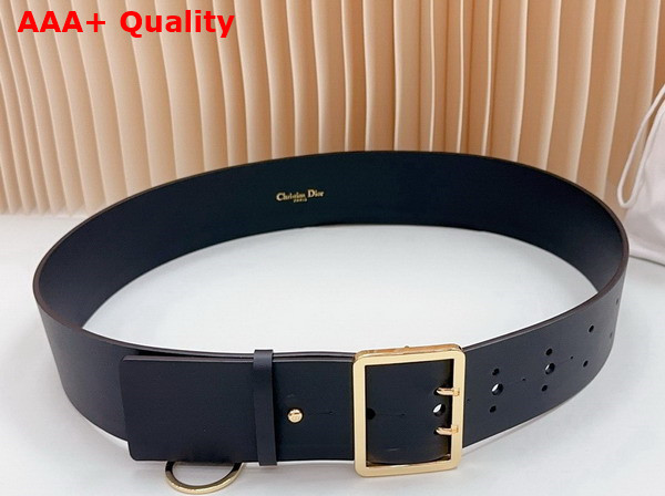 Dior Wide Belt in Black Calfskin Replica