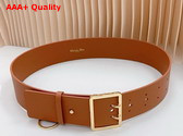 Dior Wide Belt in Dark Brandy Calfskin Replica