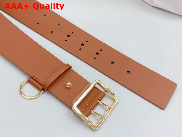 Dior Wide Belt in Dark Brandy Calfskin Replica