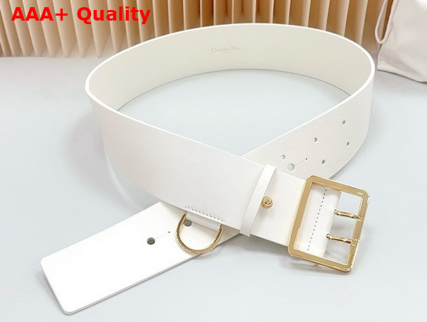 Dior Wide Belt in White Calfskin Replica