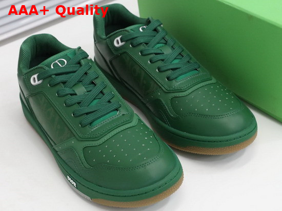 Dior World Tour B27 Low Top Sneaker Green Dior Oblique Galaxy Calfskin with Smooth Calfskin and Suede Replica