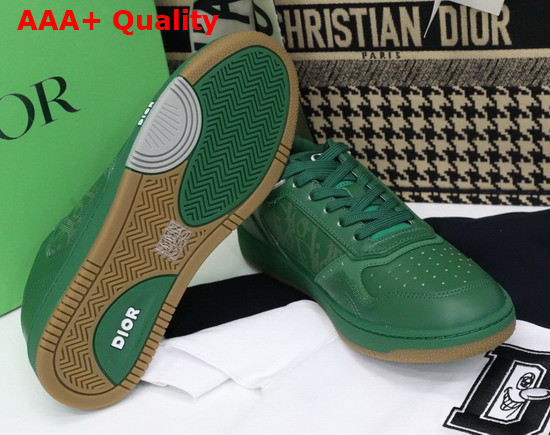 Dior World Tour B27 Low Top Sneaker Green Dior Oblique Galaxy Calfskin with Smooth Calfskin and Suede Replica