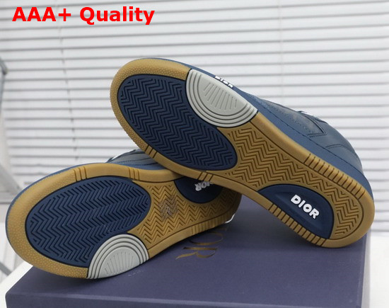Dior World Tour B27 Low Top Sneaker Navy Blue Dior Oblique Galaxy Calfskin with Smooth Calfskin and Suede Replica