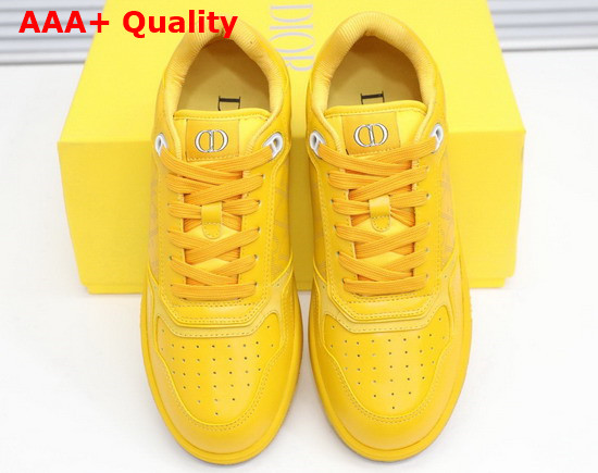 Dior World Tour B27 Low Top Sneaker Yellow Dior Oblique Galaxy Calfskin with Smooth Calfskin and Suede Replica