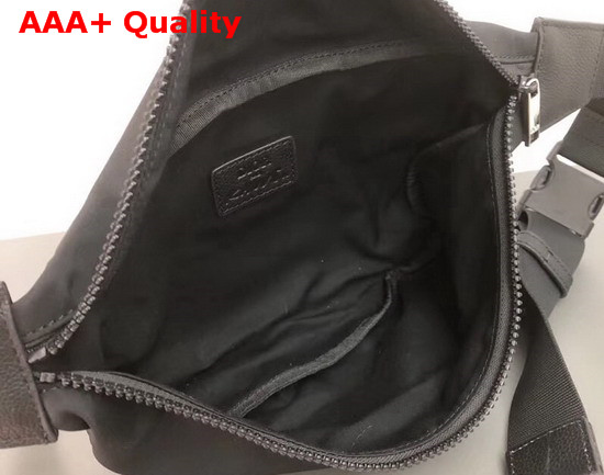 Dior X Kaws Black Nylon Belt Bag with White Dior Logo Replica