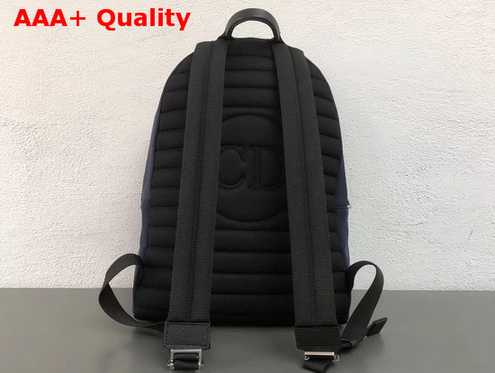 Dior X Kaws Rider Backpack in Navy Blue Nylon with Pink Dior Logo Replica